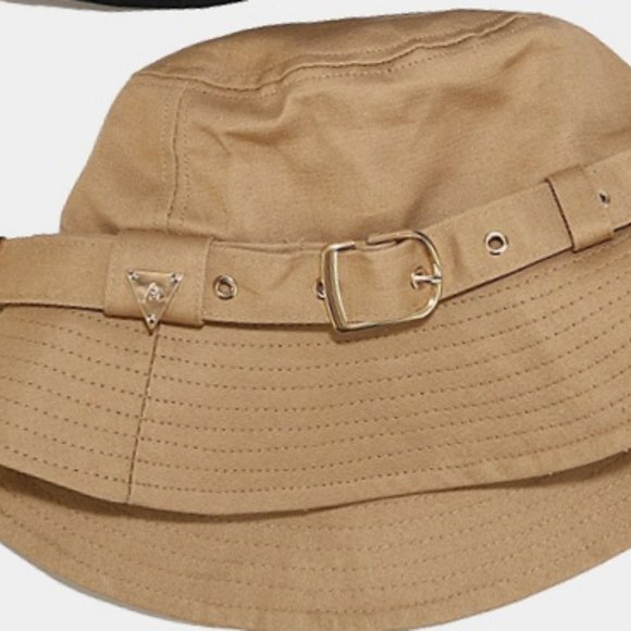 Bucket Hat W/Buckle Detail Cargo Foldable Fashion Solid Color Tan Fall W… - Picture 6 of 7